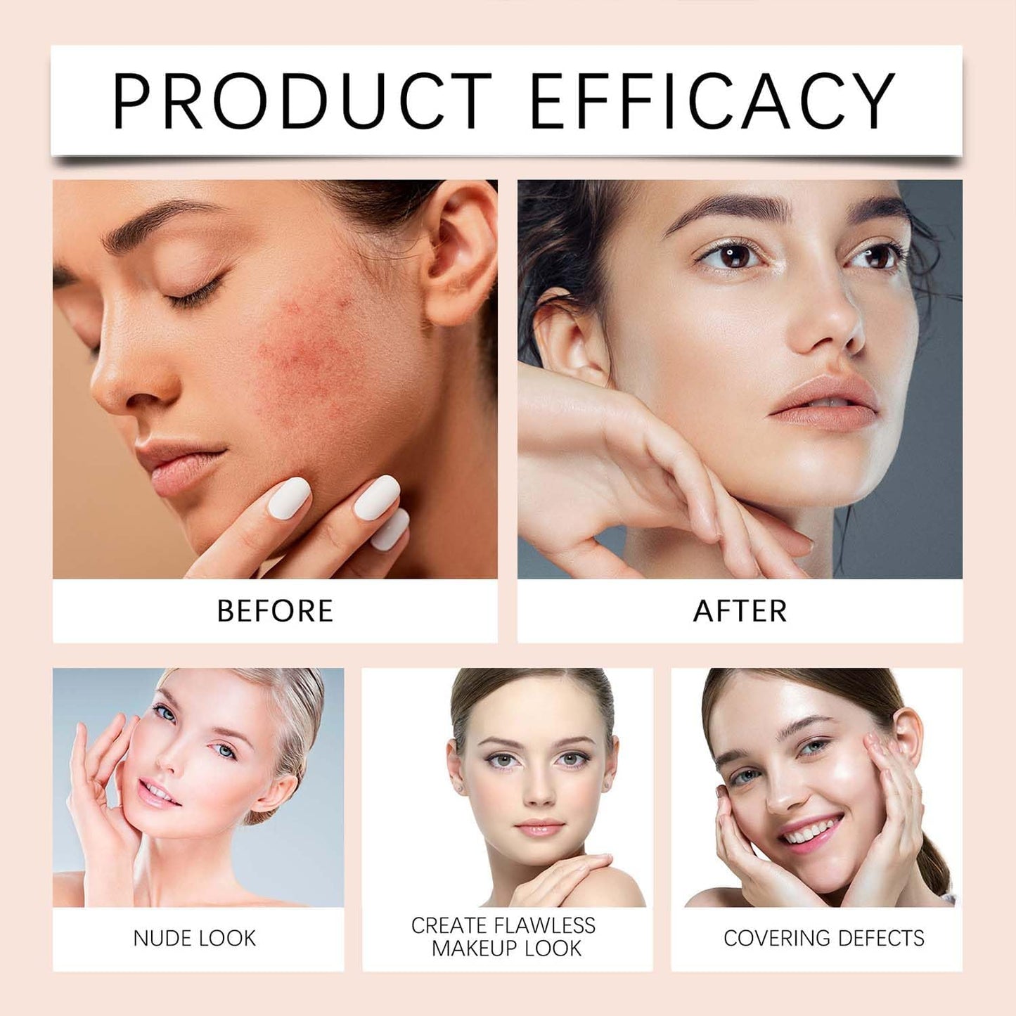 2025 NEW Vivien Beauty Foundation Stick - Vivien Beauty, 2 in 1 Vivienbeauty Foundation, Vivien Foundation Stick, Hydrating Lightweight Foundation Stick with Brush For All Skin Types